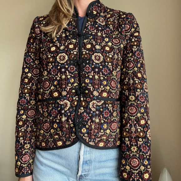 Doen Heirloom velvet Liberty of London paisley print quilted Song Jacket XS - Picture 8 of 12